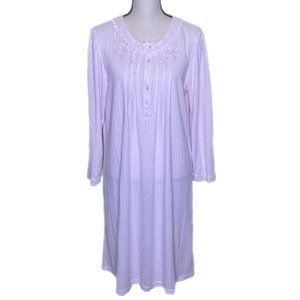 Miss Elaine Classics Women's Long Sleeve Pink Nightgown Size M